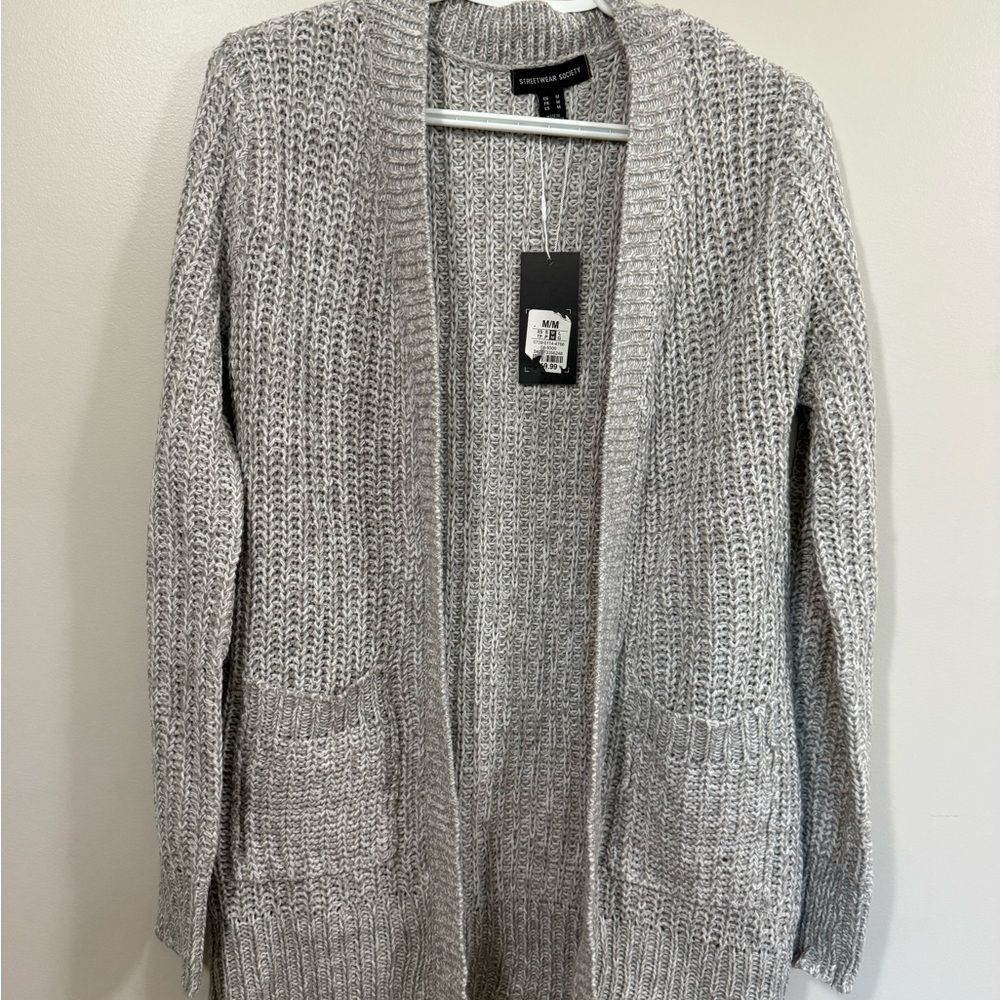 💙Forever 21 Gray Ribbed Knit Cardigan Sweater